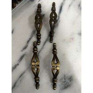 Heart Curved Brass Drawer Pulls National Lock FO-3764-001 Vintage #4